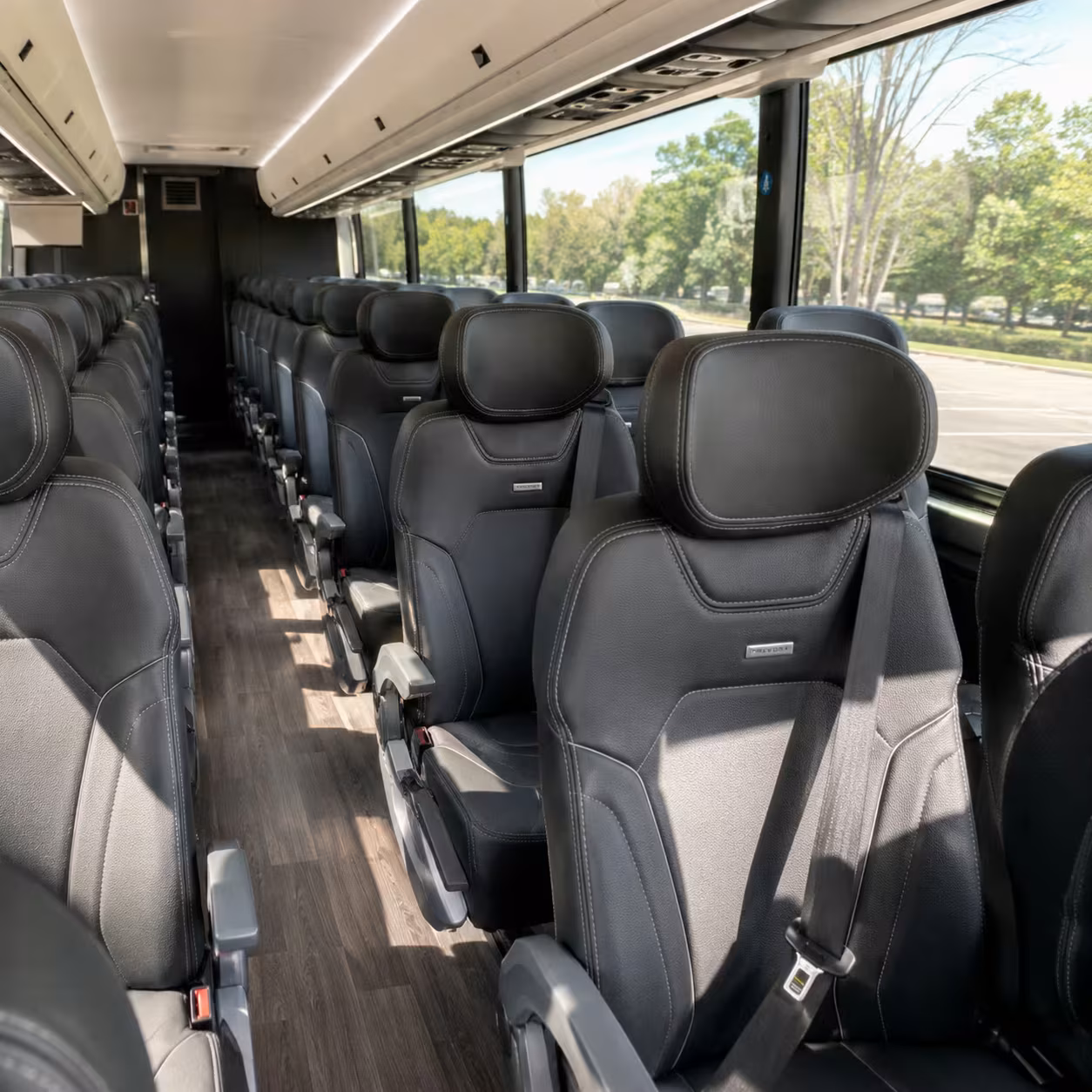 56 passenger charter bus interior