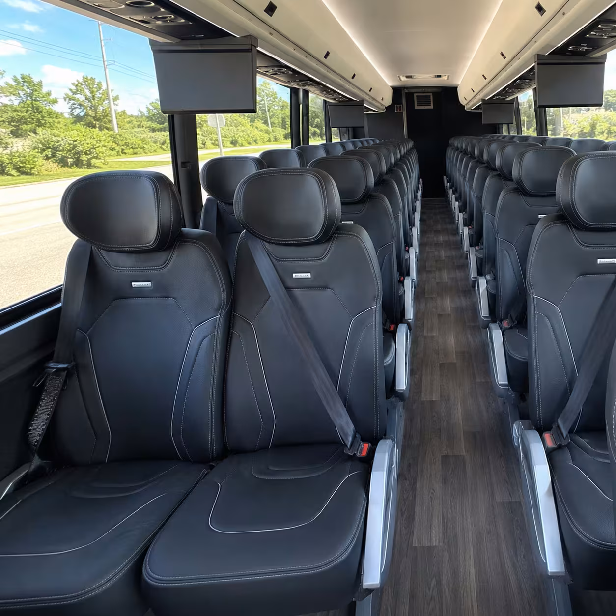 hayward charter bus rental interior